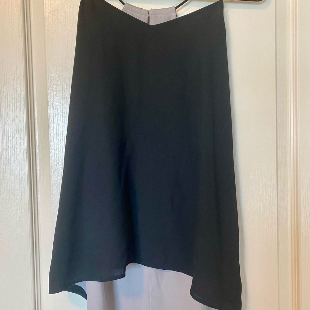 Express Black and Gray Asymmetrical High Low Top